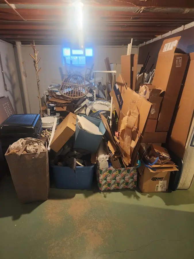 Roll-off dumpster container at job site for 20 Yard Dumpster Rental in Largo